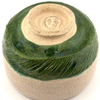 Combed Oribe Green Chawan – Crackle & Persimmon Glaze